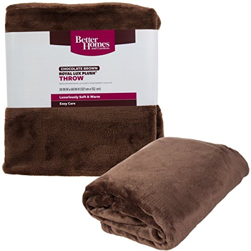 Book Cover Better Homes and Gardens Ultra Soft Microfiber Fleece Decorative Throw Blanket, Brown