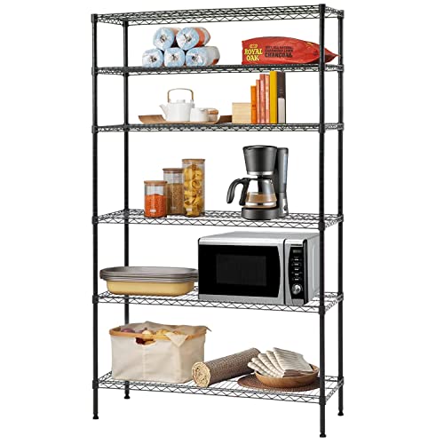 BestOffice Commercial 82"x48"x18" 6 Tier Layer Shelf Adjustable Wire Metal Shelving Rack 76