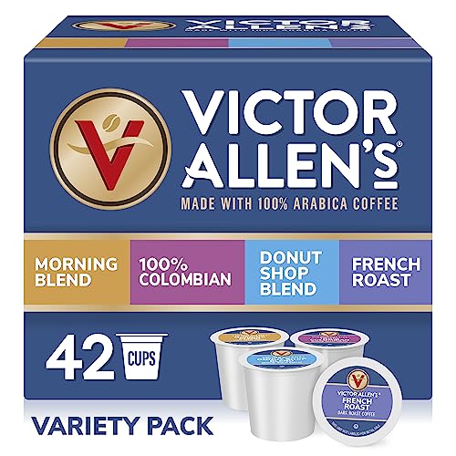 Book Cover Victor Allen's Coffee Variety Pack, Light-Dark Roasts, 42 Count, Single Serve Coffee Pods for Keurig K-Cup Brewers