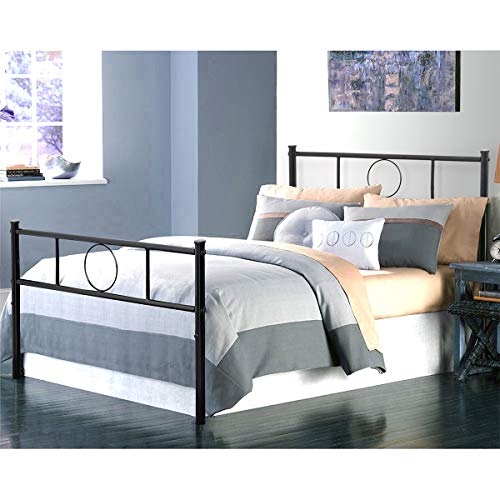 Book Cover GreenForest Twin Bed Frame Platform with Headboard and Stable Metal Slats Mattress Base Boxspring Replacement, Black