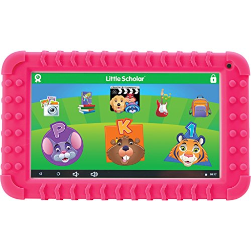 School Zone - Little Scholar Kids Learning Tablet - Ages 3 to 7, Preschool, Kindergarten, 1st Grade, 7" Display, 70+ Preloaded Educational Apps, Screen Protector, Silicone Bumper, 16 GB, Wifi, Camera