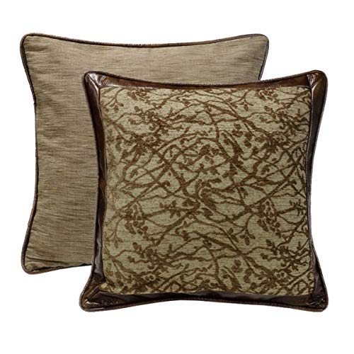 Paseo Road by HiEnd Accents | Highland Lodge Euro Sham Pillow Case, 27x27 inch, Tree Pattern, Rustic Cabin Lodge Western Style