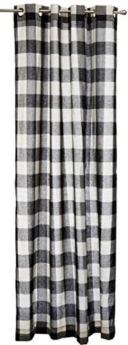 Lorraine Home Fashions 09570-84-00146 BLACK Courtyard Grommet Window Curtain Panel, Black, 53" X 84"