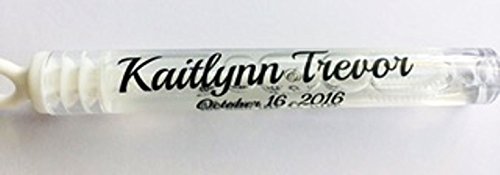 90 Clear Personalized Bubble Tube Adhesive Labels Stickers for Wedding Anniversary Party