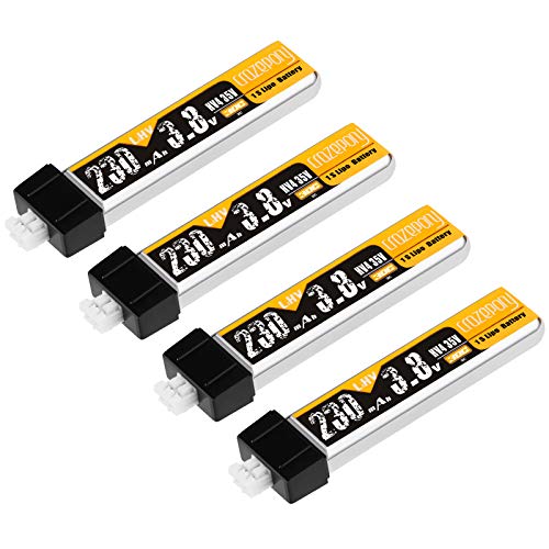 4pcs 230mAh 1S Lipo Battery 30C 3.8V for Tiny Whoop Blade Inductrix JST-PH 2.0 Connector