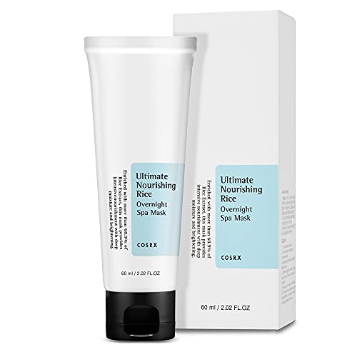 COSRX Ultimate Nourishing Rice Overnight Spa Mask, 60ml / 2.02 fl.oz | Rice Extract 68% and Niacinamide 2% | Korean Skin Care, Vegan, Cruelty Free, Paraben Free