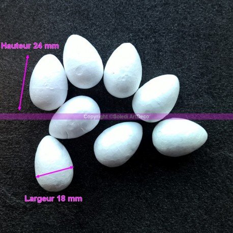 Lot de 8 Bourgeons en polystyrène de 24mm de Haut, Cellbud Styropor Blanc pour Fleur