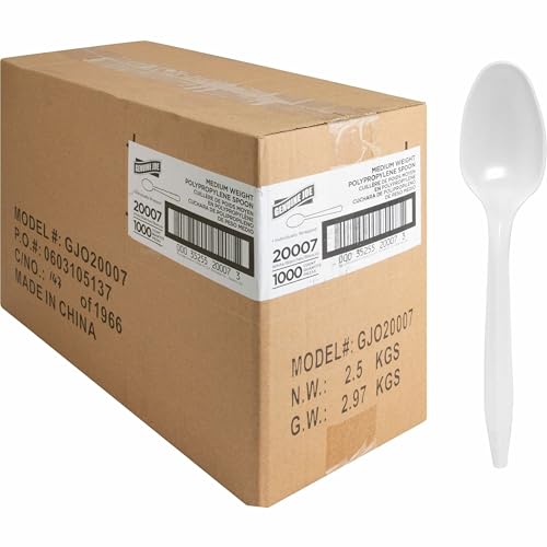 Genuine Joe spoon - plastic spoons, ind-wrapped, medium weight, 1000/count, we
