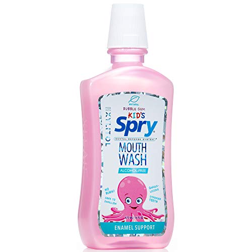 Spry Kids Mouthwash, Xylitol Mouthwash Alcohol Free with Enamel Support, Natural Bubble Gum - 16 fl oz