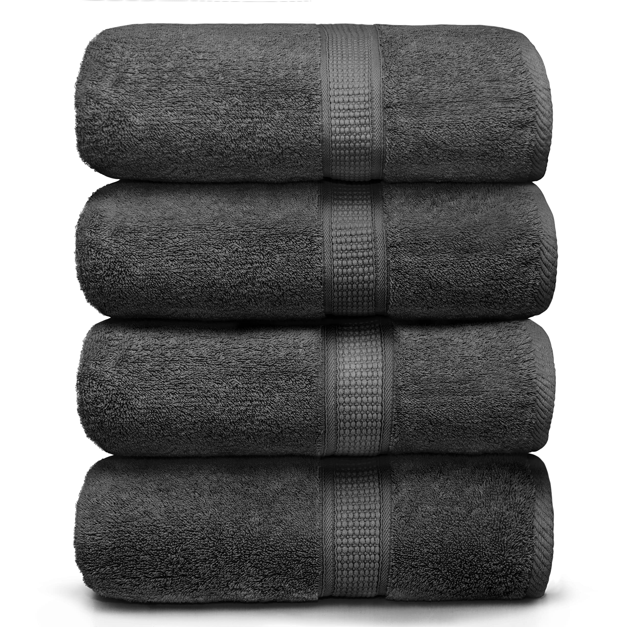 Book Cover Ariv Towels 4-Piece Large Premium Bamboo Cotton Bath Towels Set - Suitable for Sensitive Skin & Daily Use - Soft, Quick Drying & Highly Absorbent Towels for Bathroom, Gym, Hotel & Spa - 30