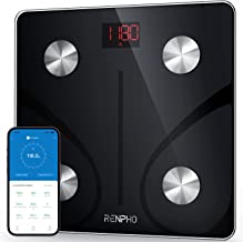 Book Cover RENPHO Bluetooth Body Fat Scale Smart BMI Scale Digital Bathroom Wireless Weight Scale, Body Weight Scale with Smartphone App 396 lbs digital weight scale - Black