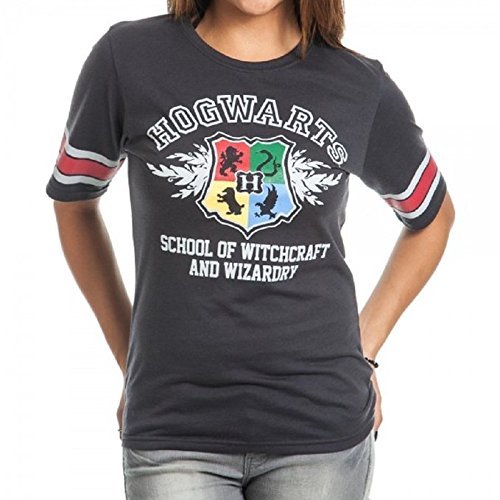 Book Cover Bioworld Harry Potter Hogwarts Juniors Black Hockey T-Shirt
