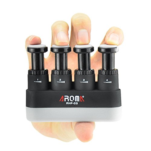 Book Cover Finger Strengthener,4 Tension Adjustable Hand Grip Exerciser Ergonomic Silicone Trainer for Guitar,Piano,Trigger Finger Training, Arthritis Therapy and Grip, Rock climbing (AHF-03)