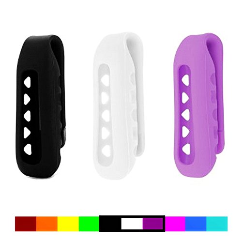 Colorful Replacement Clip Holder for Fitbit One Wireless Activity Plus Sleep Tracker (3PCS - ROYAL BLACK&WHITE&JEWEL PURPLE)