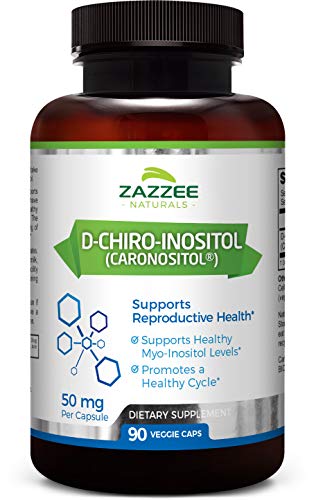 Book Cover Zazzee D-Chiro-Inositol, 90 Veggie Capsules, 50 mg per Capsule, 3-Month Supply, Ideal Dosage for 40:1 Ratio with Myo-Inositol, Vegan, Non-GMO and All-Natural