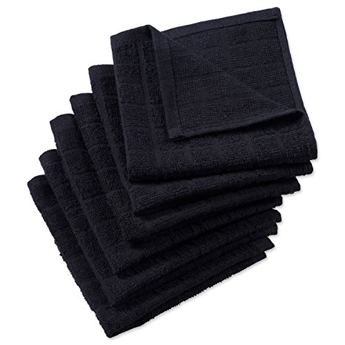 DII Windowpane Dish Cloth 6/Set-Solid Black