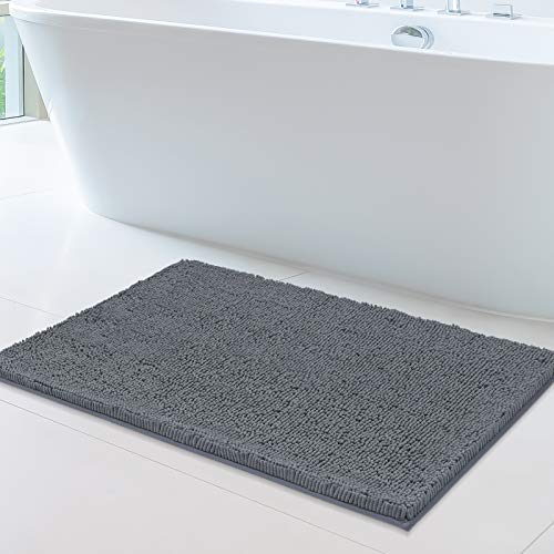 Book Cover MAYSHINE Non-Slip Bathroom Rugs and Door Mat Mud Dirt Trapper Mats(39 x24 Inches) Machine-Washable Absorbent Water Microfibers - Gray