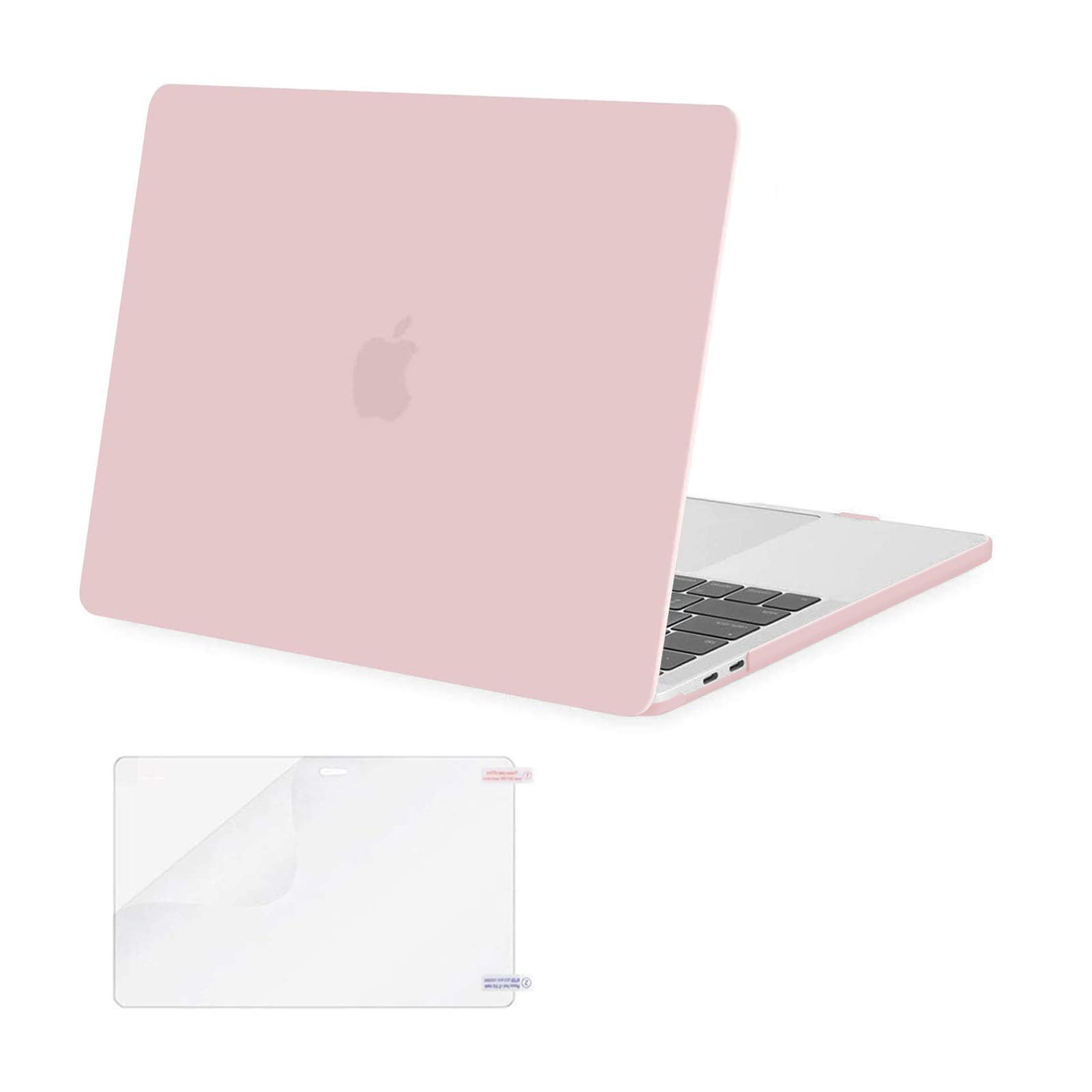 MOSISO Compatible with MacBook Pro 13 inch Case M2 2023, 2022, 2021-2016 A2338 M1 A2251 A2289 A2159 A1989 A1708 A1706 with/Without Touch Bar, Plastic Hard Shell&Screen Protector, Rose Quartz