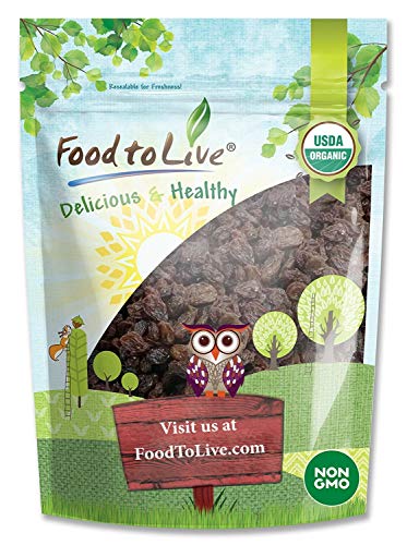 California Organic Raisins, 2 Pounds - Thompson Seedless Select, Sun-Dried, Non-GMO, Kosher, Unsulphured, Bulk, No Oil Added