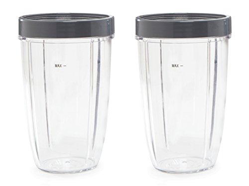 24 oz NutriBullet Replacement Cups with Screw off Lip Ring | Compatible with NutriBullet 600w and Pro 900 Blenders (Set of 2) by Preferred Parts