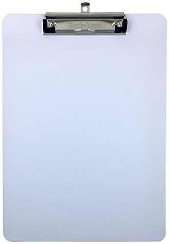 Clipboard Dry Erase Surface 9'' x 12.5'' Letter Size Low Profile Clip Whiteboard (Pack of 30)