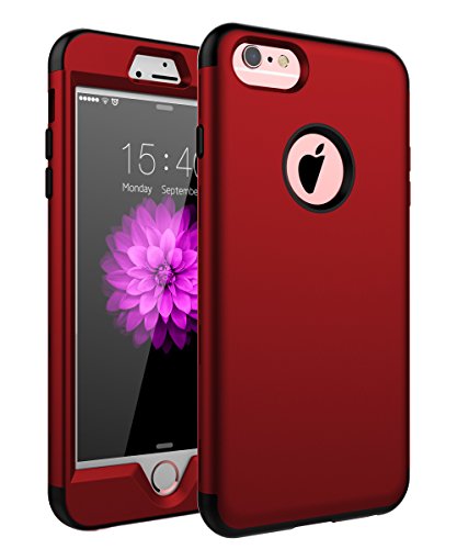 SKYLMW Case for iPhone 6 Plus, Case for iPhone 6s Plus, Three Layer Heavy Duty High Impact Resistant Hybrid Protective Cover Case for iPhone 6 Plus/6s Plus (Only for 5.5"), Red