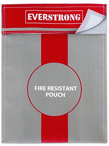 Fire Resistant Document Bag 15'' by 11'' Heavy Duty Fiberglass - Retardant Thread - Fireproof Safe Storage Pouch Money/Bank File/Passport/Legal Documents - Retardant Envelope Heat Protection