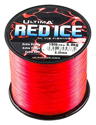 Ultima Rouge Glace Solide Haute visibilité Ligne de pêche en mer, Mixte, Red Ice