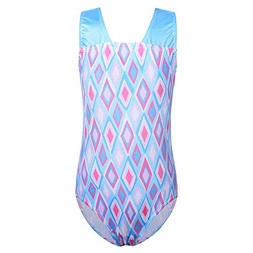 BAOHULU Girls Gymnastics Leotards Shiny Spliced Scale Dance Clothes Cosplay Costumes