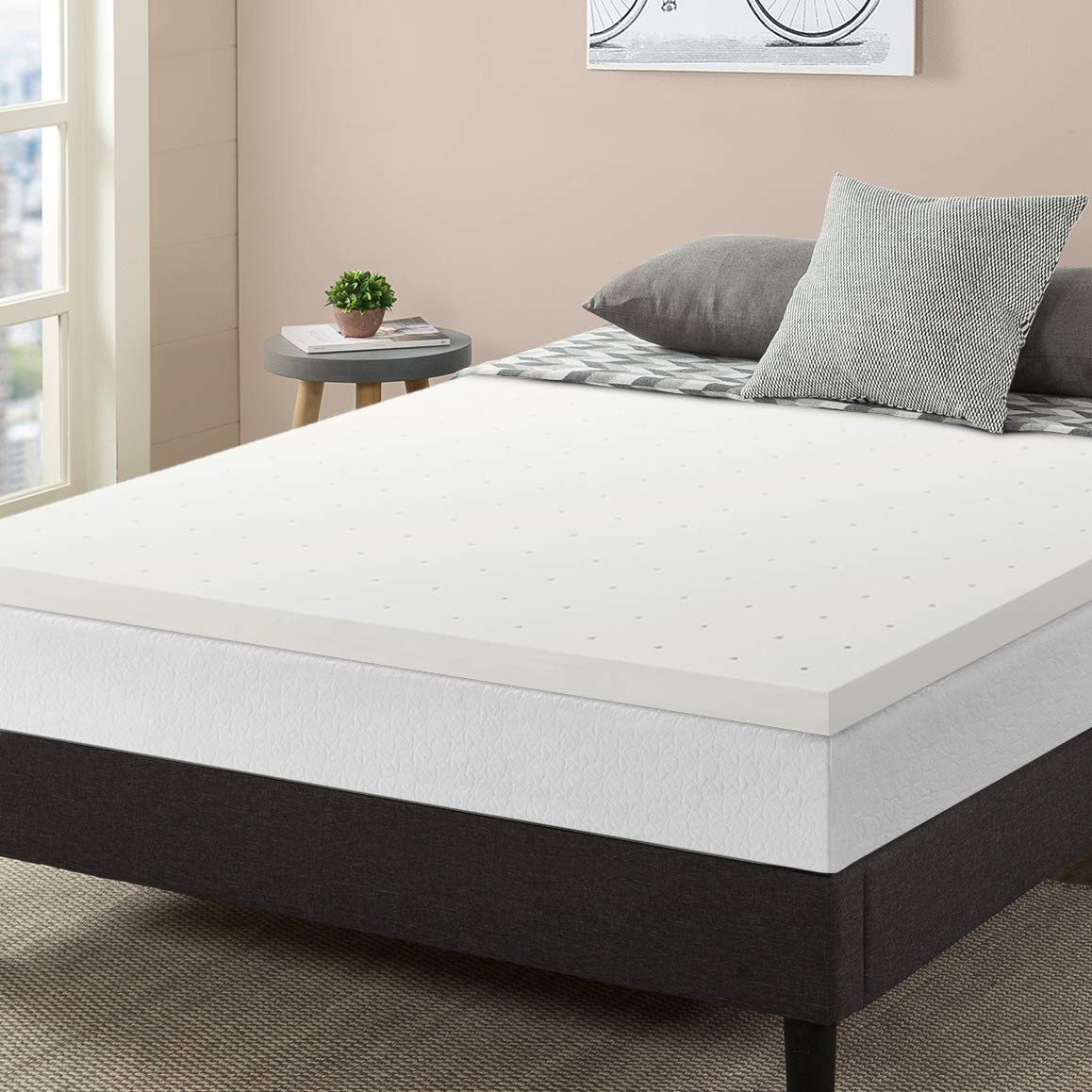 Best Price Mattress 2 Inch Ventilated Memory Foam Mattress Topper, CertiPUR-US Certified, Twin XL, White Twin XL 2 Inch