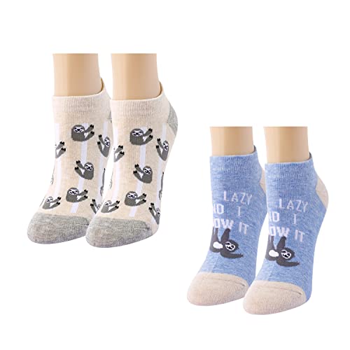 ZMART Funny Sloth Gifts for Women Cute Novelty Sloth Socks Women, Gifts for Sloth Lovers Ankle Socks