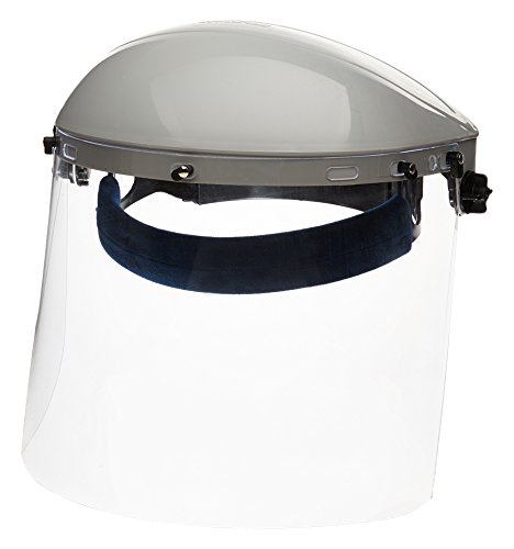 Sellstrom S30120 Advantage Series All-Purpose Face Shield, Clear Polycarbonate Shield, Ratchet Headgear with Blue Comfort Temple Band, (Before Use - Remove Protective Film from Both Sides of Shield)