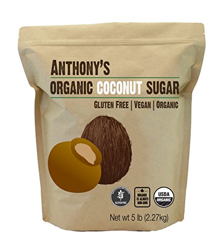 Book Cover Anthonys Organic Coconut Sugar 5lbs, Non-GMO and Gluten Free