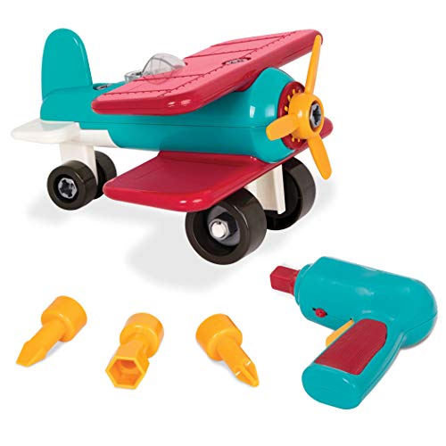 Book Cover Battat BT2650Z Airplane-Colourful Take-Apart Toy Aeroplane for Kids Aged 3 and Up (25pc), Blue & Red