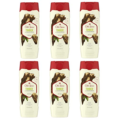 Old Spice Fresher Collection Men's Body Wash, Timber, 16 Fl Oz (Pack of 6)