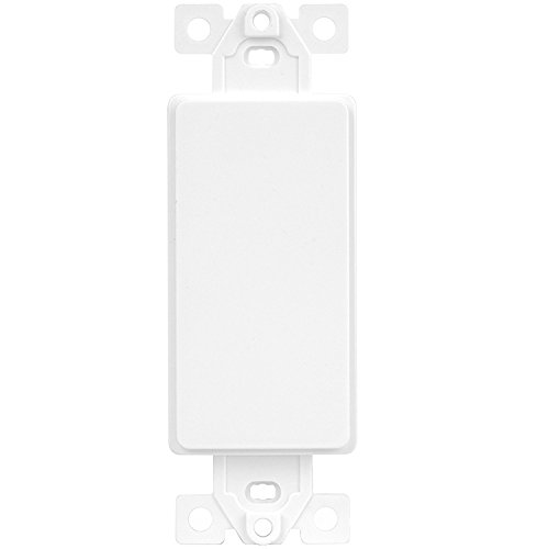 Enerlites 6001-W Blank Decorator Wall Plate Insert, 1 Gang Blank Rocker Outlet Adapter Insert, White