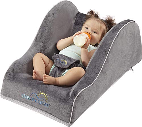 Book Cover hiccapop Day Dreamer Napper Baby Lounger Seat for Infants - Travel Bed - Bassinet Alternative, Charcoal Gray