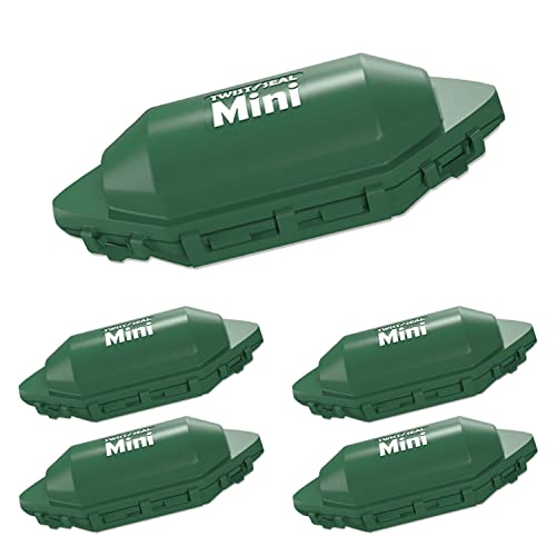 Twist and Seal Mini Holiday Light Cord Protector and Christmas Light Plug Cover - Green (5 Pack)
