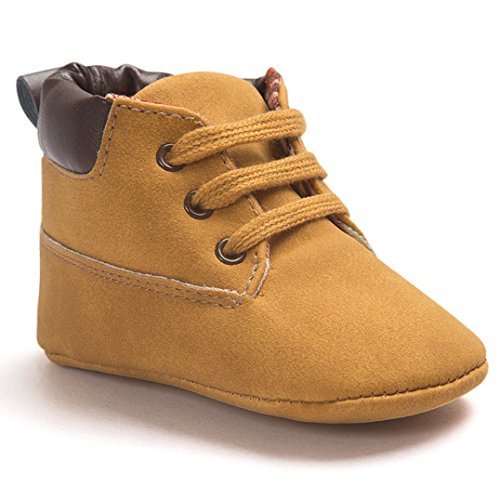 Tonsee® Bébé Toddler Garçon Fille Soft Sole PU Cuir Antislip Premières Chaussures Marcheurs (0-6 Mois, Kaki)
