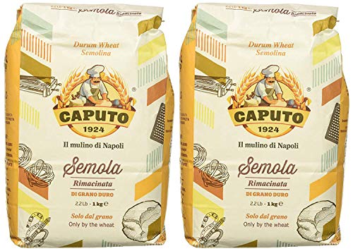 Caputo Semola Di Grano Duro Rimaninata Semolina Flour 1 Kg Bag (Pack Of 2)