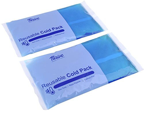 Reusable Gel Ice Cold Pack Compress - (2 Pack) - 5" x 9.5" - Reusable Vinyl Provides Instant Pain Relief, Rehabilitation and Therapy from Injuries Like Shoulder, Back, Knee, Neck, Ankle