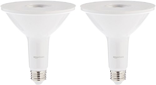 Amazon Basics 12 W Equivalent 90 Watt, 3000K Warm White, Non-Dimmable, 15,000 Hour Lifetime, PAR38 LED Light Bulb, 2-Pack