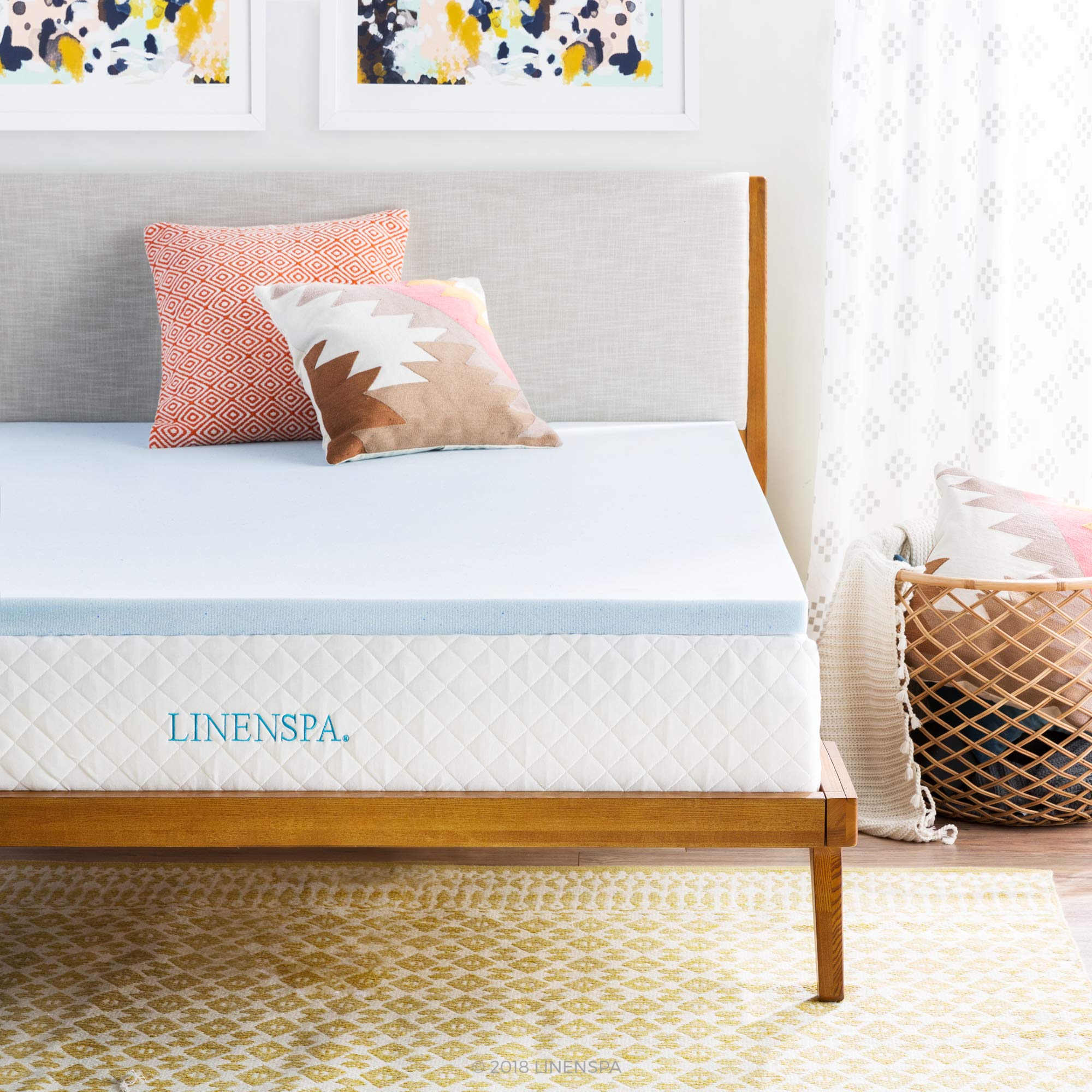 Linenspa 2 Inch Memory Foam Mattress Topper, Gel Infused Twin Mattress Topper, CertiPUR-US Certified Twin 2 Inch Topper Only