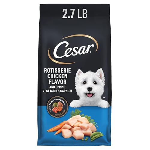 CESAR Small Breed Dry Dog Food Rotisserie Chicken Flavor with Spring Vegetables Garnish, 2.7 lb. Bag