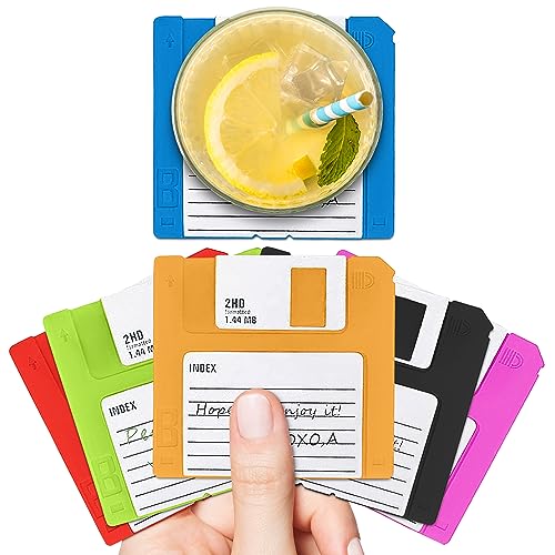 Floppy Disk Coasters for Coffee Table - 6Pcs Floppy Disks Cute Coaster Table Coasters, Absorbent Table Mat - Funny Coasters for Drinks Coffee Table Coasters Cup Coasters for Table Decor