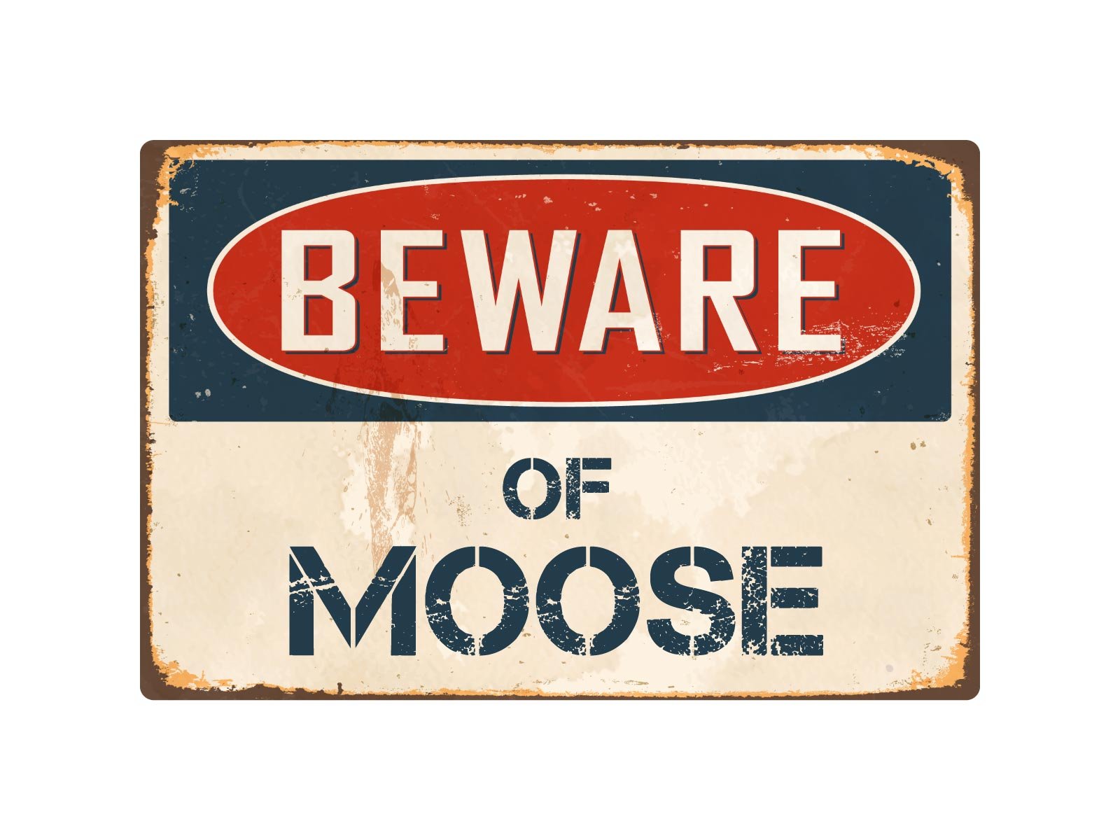 Book Cover Beware Of Moose 8” x 12” Vintage Aluminum Retro Metal Sign VS288