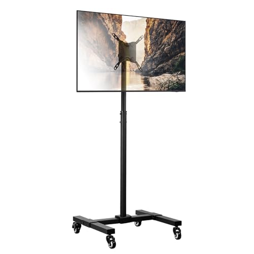 Mount-It! Mobile TV Stand with Wheels, Adjustable Height Rolling Cart for 13" - 42" Flat Panel LCD LED Screens (MI-879)