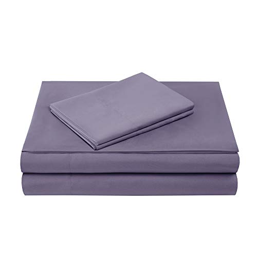 Comfort Spaces Microfiber Set 14" Deep Pocket, Wrinkle Resistant All Around Elastic-Year-Round Cozy Bedding Sheet, Matching Pillow Cases, Twin, Purple (CS20-0125)