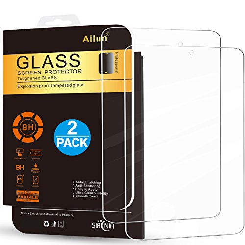 Fire HD 8 Screen Protector,[2Pack](6th Gen-2016 Release)by Ailun,Tempered Glass,9H Hardness,2.5D Edge,Ultra Clear,Bubble Free,Anti-Scratch&Fingerprint&Oil Stain,Case Friendly-Siania Retail Package