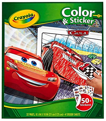 Crayola Cars Coloring Pages & Sticker Book, Gift for Kids, Ages 3, 4, 5, 6